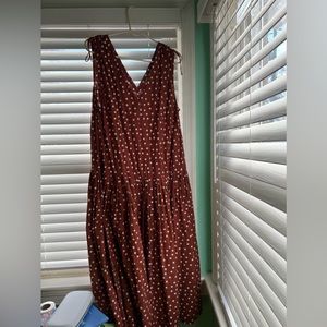 Polka Dotted Cotton Drop Waist Dress Size 12